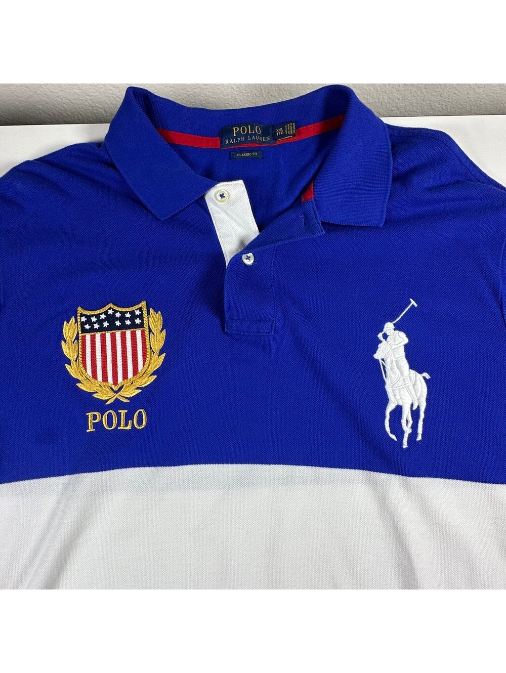 Polo Ralph Lauren Red White and Blue big logo Polo 2XL